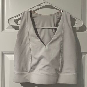 White V-Neck sports bra